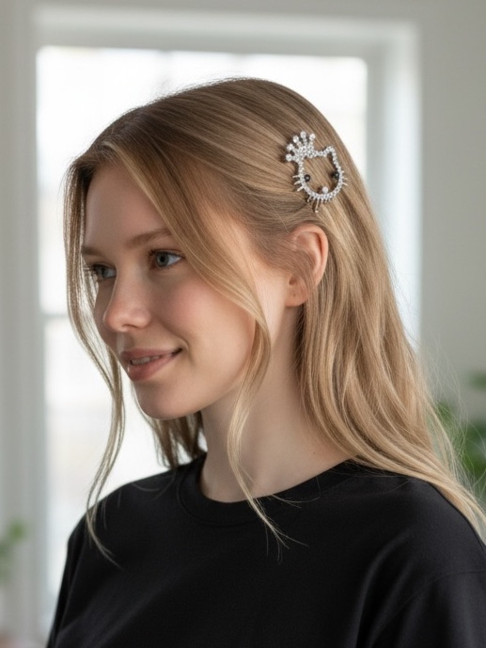 Rhinestone Cat Crown Hair Clip